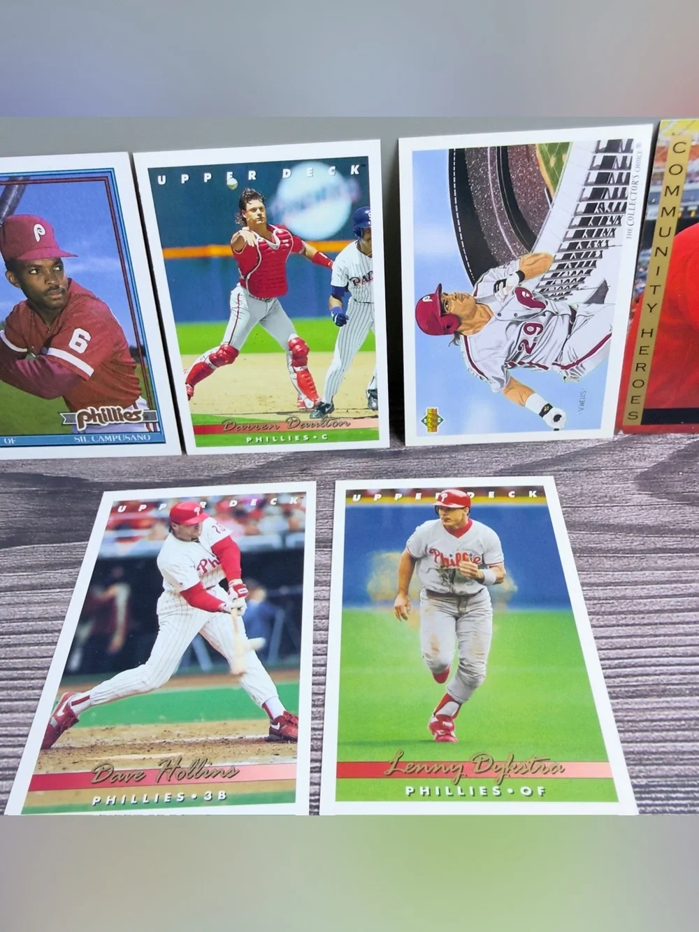 Vintage Philadelphia Phillies Baseball Card Lot (9) Upper Deck Topps Donruss